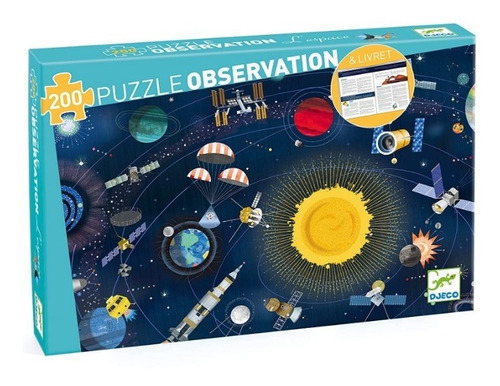 Puzzle Observación El Espacio 200 Pzas+librito Djeco-upalalá