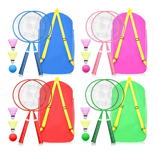 Juego De 4 Pares De Raqueta De Bdminton Para Nios, Raqueta D