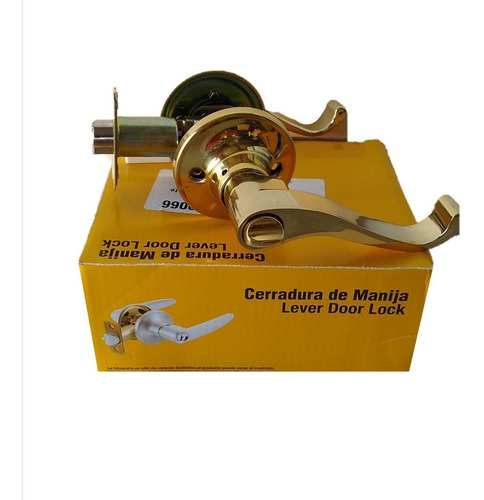 Cerradura Manija Curva Baño Laton Brillante Pf0069 Color Dorado