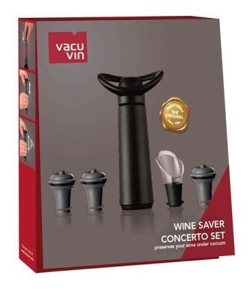 Imagen 2 de 2 de Bomba De Vacío Para Vinos Más 3 Tapones Y 1 Servidor Concert