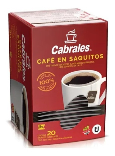 Cafe En Saquitos Cabrales Caja X 20 Saquitos
