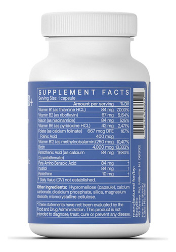 Bodybio Complejo Vitaminas B 9 Esenciales 90 Cápsulas