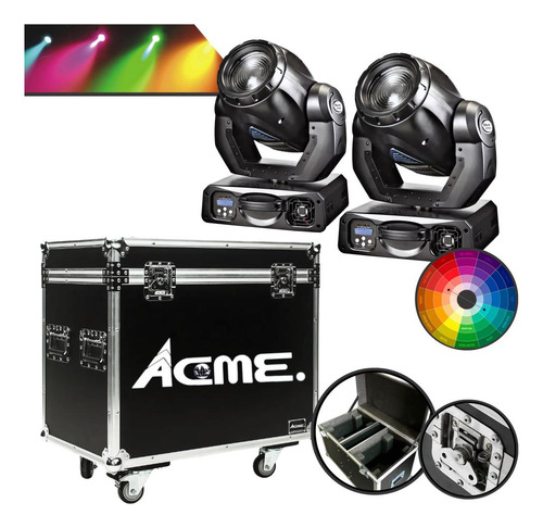 Par De Moving Head + Hardcase Acme I-movie 575 W2 Wash
