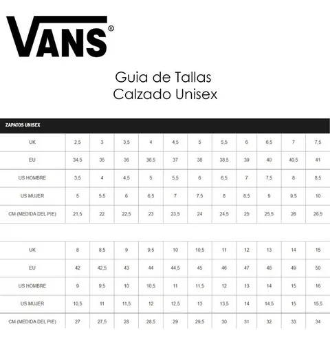 Taglie vans hotsell