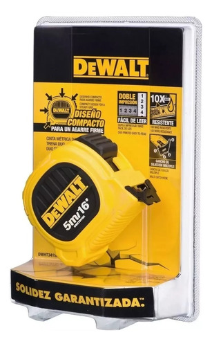 Huincha De Medir 5m/16' Diseño Compacto Dewalt Dwht34192l