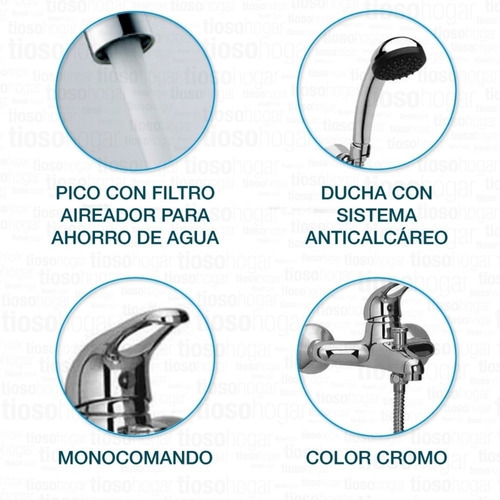 Griferia Ducha Monocomando Exterior Hydros Link Sin Interes