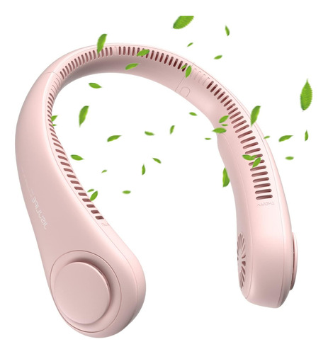 Ventilador De Cuello Sin Aspas Recargable 3 Velocidades Rosa