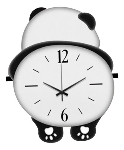 Reloj De Pared De Madera Con Diseño De Panda, Altura 30cm