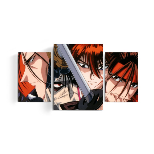 Cuadros Tripticos Rurouni Kenshin Samurai X Sanosuke Anime