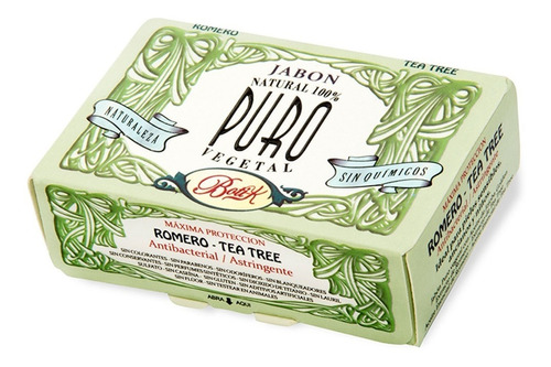 Botik Jabon Puro Natural En Barra Romero Tea Tree X 85 G