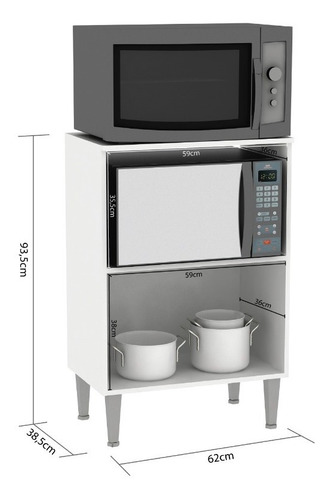 Imagen 4 de 6 de Mueble Microondas Multiuso 2 Puertas Cocina Frutero Practico
