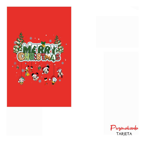 Taza Y Botella Personalizada Mickey Navidad
