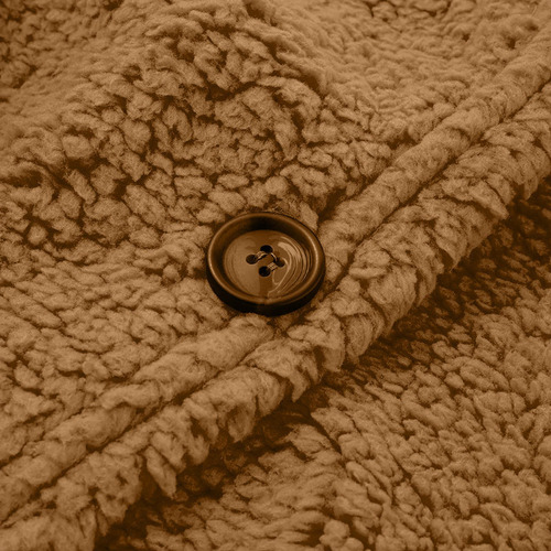 Abrigo De Mujer Suéter De Felpa Bolsillos Abrigo Botones Cár 