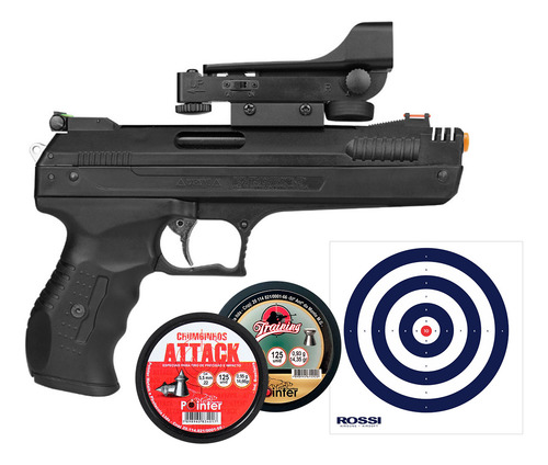 Pistola .22 Rossi Beeman 5.5mm Com Mira + Chumbinhos + Alvos