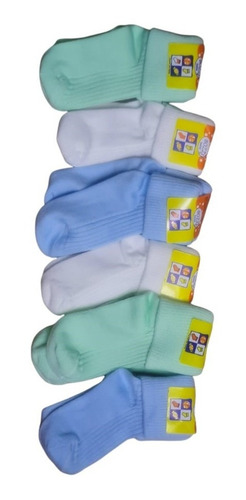 Pack 6 Pares Calcetín Bebe, 100% Algodón, Colores Niño