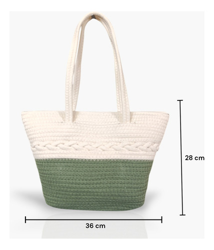 Bolso Cartera De Verano Tela De Algodón Tejida A Mano Verde