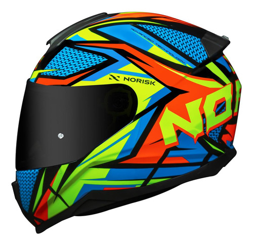 Capacete Masculino Norisk Razor Sharp Amarelo Moto Fechado