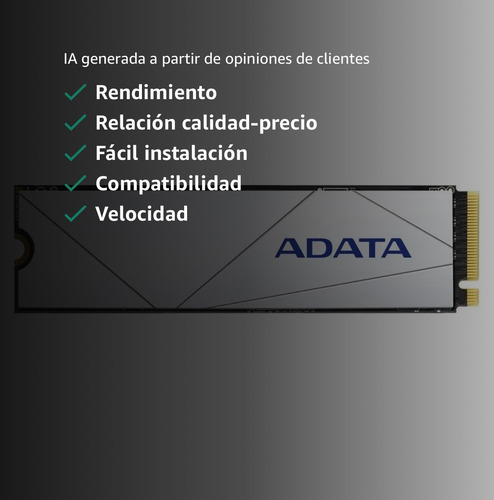 Adata Unidad Ssd M.2 Premium Para Ps5 1tb Pcie G4 Bco Blanco