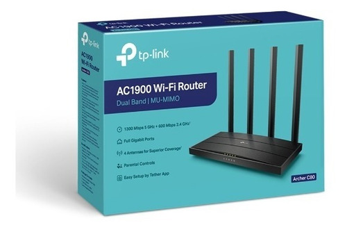 Router Tp-link Archer Ac1900 C80 Banda Dual 4 Antenas