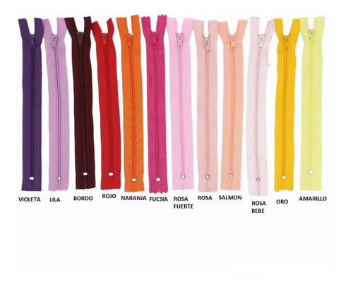 Imagen 3 de 3 de Cierre 18cm Fino Nylon 4 Lynsa Colores Varios X 10 Unid