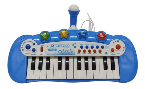Imagen 2 de 7 de Piano Infantil Teclado Musical Con Microfono Sonido Y Luces