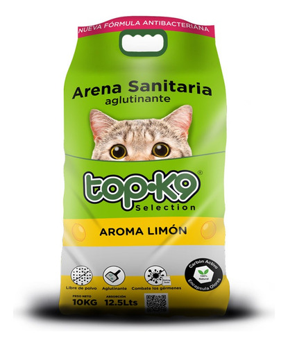 Top-k9 Arena Sanitaria Aglutinante Aroma Limon 10 Kg - Ar