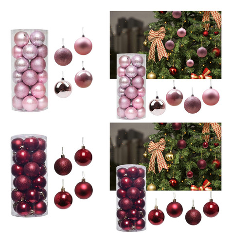 48 Piezas De Adornos Para Árboles De Navidad, Bolas De