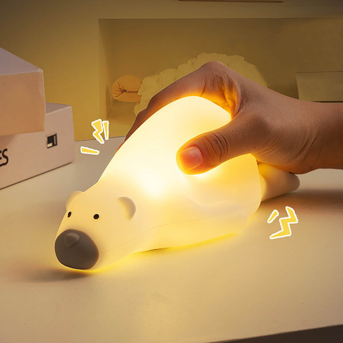 Lámpara De Noche Led Para Niños Con Forma De Oso Plano, 3 Ni