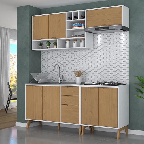 Imagen 8 de 8 de Mueble De Cocina Bajo Mesada + Aereos + Alacena Madera V Lcm