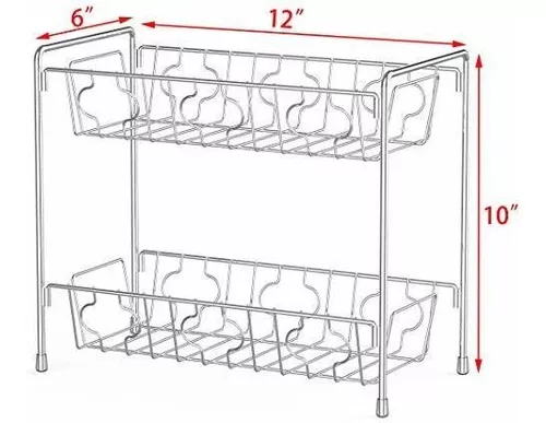  Simple Houseware Estante de especias para encimera, 2 niveles,  organizador de especias de cocina, estantes de almacenamiento, bronce :  Hogar y Cocina