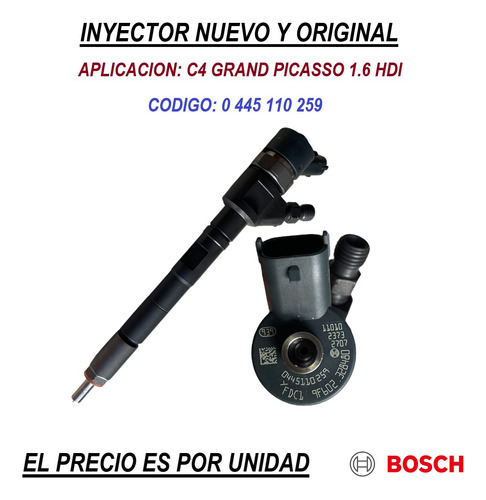 Inyector Citroën Grand Picasso C4 Hdi 1.6 Bosch Nuevo