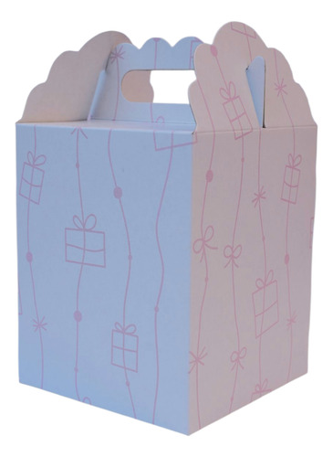 Cajita Cubo/tiendita Pastel-candy Bar-souvenirs-9*9*11-x 50 Rosa Con Diseño Regalitos