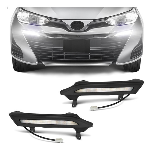 Imagem 1 de 5 de Kit Luz Diurna Led Drl Toyota Yaris Hatch Sedan 2018 2019