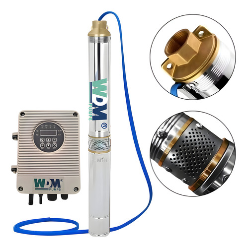 Bomba Submersa Solar Wdm 750w Comando Externo Poço Até 90m