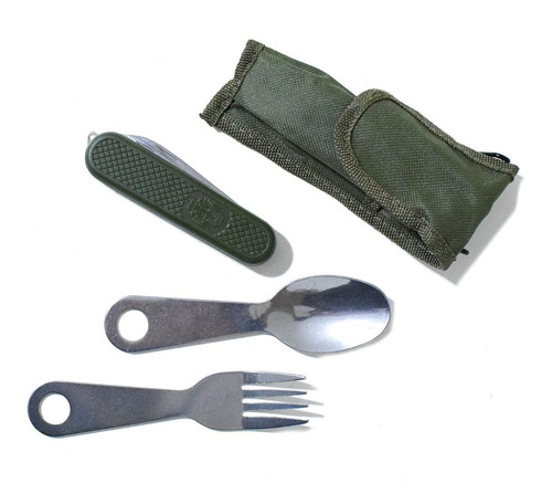 Set Cubierto Plegable-tenedor-cuchillo-cuchara- X 2 Unidades