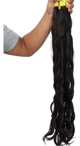 Cabelo Humano Natural Levemente Ondulado 75-80 Cm 250 Gr.