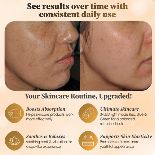 Masajeador Facial Viminto 3 En 1 Con Calor Y Vibración Color