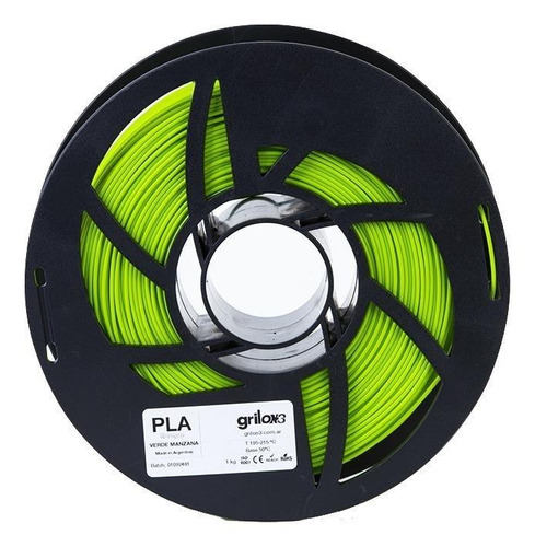 Filamento 3D PLA Grilon3 de 1.75mm y 1kg verde manzana