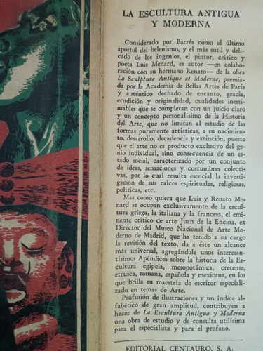Imagen 2 de 7 de La Escultura Antigua Y Moderna * Luis Y Renato Menard * 1947