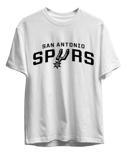 Remera Basket Nba San Antonio Spurs Blanca Logo Simple