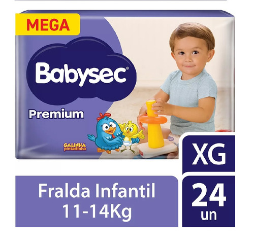 Fraldas Babysec Premium XG x 24 unidades