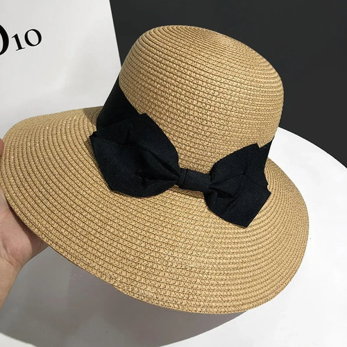 Sombrero De Paja De Playa De Verano Para Mujer Con Ala Ancha