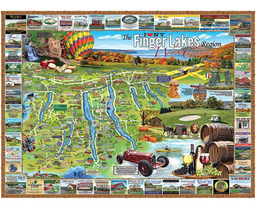 White Mountain Puzzles Finger Lakes - Puzzle De 1000 Piezas