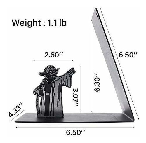 Sujeta Libros De Acero Inoxidable Diseño Yoda Star Wars