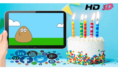 Vídeo Invitación Cumpleaños Pou Game Efectos 3d Hd