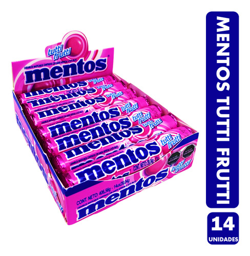 Caramelo Masticable Mentos Sabor Tutti Frutti(caja Con 14u)