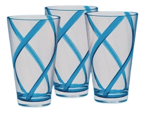 Vasos De Acrilico Transpararentes 12 Pzas Color Azul