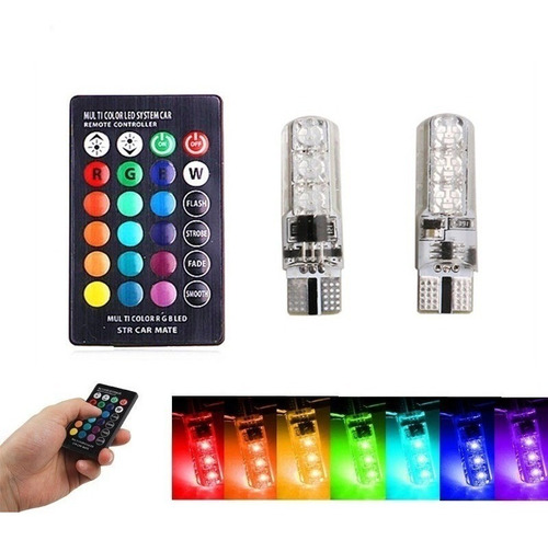 Bombillo Rgb T10 Tipo Muelita Control Remoto Varios Efectos 