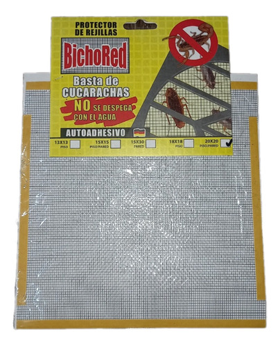 Protector Ventilación Cucarachas Autoadhesivo Bichored 20x20