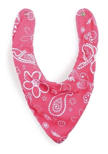 Babador Bandana Bebê Menina Flores Rosa 100% Em Algodão 